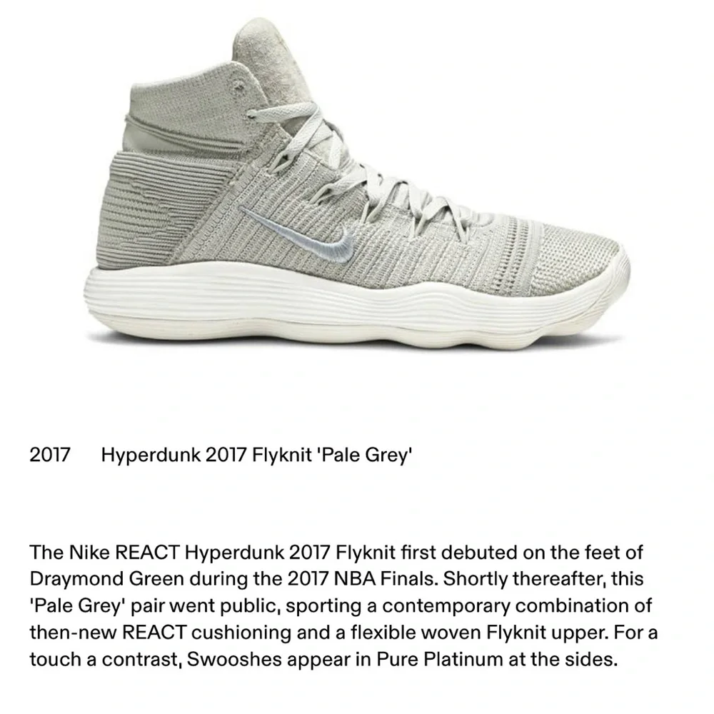 EUC! Nike Hyperdunk 2017 React Flyknit in pale grey. Size 11 - Picture 10 of 10